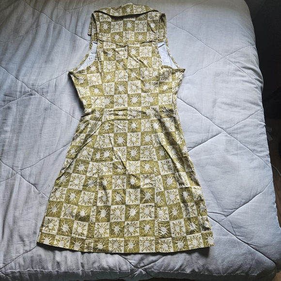 URBAN OUTFITTERS Freya Linen Collared Mini Dress Green Sun XS UO NWT - Picture 9 of 11